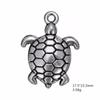 Venta caliente transfronteriza de lindas tortugas de dibujos animados de un solo lado, adornos de animales, collar DIY, pulsera, accesorios de joyería, colgante de aleación