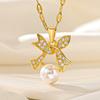 Regular Colar de Corrente Linha Diamante Banhado Arco Quadrado Tubo Cadeia Estilo Frio Clavícula Colar de Corrente Feminina