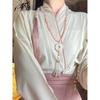[Risa de Flor de Durazno] Guofeng Cuentas Nube de Espalda Larga Borla Larga Guirnaldas Collar Nuevo Chino Hanfu Falda de Cara de Caballo Cheongsam Accesorios