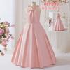 Vestido Novo Grande Transfronteiriço para Crianças com Decote Halter Saia Longa Fofa Meninas Costas Abertas Vestido de Princesa Vestido de Banquete Passarela