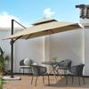 Haste Grossa de Liga de Alumínio do Fabricante em Estoque LED Solar Resistente ao Vento à Prova de Ferrugem Guarda-Sol Guarda-Sol para Pátio Externo