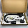 Grifo de cocina negro de acero inoxidable 304, de tiro, redondo, para agua caliente y fría, a prueba de salpicaduras, para lavabo de verduras