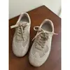Sapatos Casuais de Alto Acabamento~ Favorito Pessoal, Design de Malha Vazada Feito à Mão, Confortável para Longas Caminhadas, Tênis de Treino Alemães Decorados com Strass para Mulheres, Verão H053114