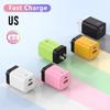 Cargador USB PD de macarrón transfronterizo, carga rápida de 20W para teléfono Huawei Apple Android, cabezal de carga 5v2a