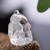 Zorro Blanco de Cristal Natural Tallado a Mano Zorro de Nueve Colas Zorro Moe Accesorios Diy Cadena para Teléfono Móvil con Cuentas Bolso Colgante Joyería