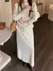 Conjunto de Vestido y Suéter Tejido para Mujer 2026 Otoño Invierno Estilo Coreano, un conjunto completo de dos piezas con un toque de alta gama