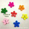 Botões de Madeira Flor de Ameixeira 15/20mm, Botões de Madeira Flor Colorida Sete Cores Fofos de Desenho Animado para Bebê