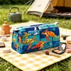 Bolsa de Maquillaje de Terciopelo con Estampado de Tiburones y Estrellas Marinas 2026, Bolsa con Cierre para Almacenamiento de Skincare de Viaje, Gran Capacidad, Pedido Mínimo 1 Pieza