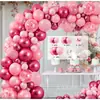 Centro comercial escolar cadena de globos de aniversario traje decoración de cumpleaños boda corona de globos pared de fondo arco cadena de globos