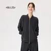 Cardigan Feminino Outono e Inverno Novo Lã Gola Alta Rachado Casual Solto e Confortável Normcore Gola Redonda Cardigan