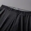Calça Social Casual Masculina 2025 Primavera/Verão Xadrez Cintura Média Perna Reta para Jovens, Fina Resistente a Amassados, Calça de Negócios Tendência
