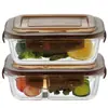 Caja de Almuerzo de Vidrio Supor, Caja Conservadora de Frescura, Sellada con Tapa, Caja de Almuerzo Rectangular Dividida, Caja Bento Tk2003E-1