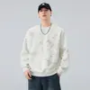 Sudadera de cuello redondo pesada estilo retro americano para hombre, nueva colección 2026, moderna y versátil, top casual de corte holgado para otoño