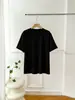 Camiseta de Algodón Puro para Mujer, de Manga Corta, 100% Algodón, Verano, de Color Claro, Corte Holgado, Cuello Redondo, Versátil, Estilo Unisex