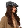 Otoño e Invierno 2024 Nuevo Spice Girls Nicho Personalizado Moda Boina de Leopardo Estilo Coreano Estilo Hong Kong Retro Combinable Gorra Hacia Delante