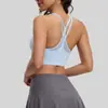 Sujetador Deportivo de Malla Cruzado, Color Sólido, Espalda Bonita, A Prueba de Impactos, Push-Up, Sujetador para Fitness Yoga, Se Puede Usar por Fuera, Camiseta sin Mangas Transpirable para Mujer