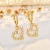 Amazon Pendientes de Corazón de Lujo Accesible Europeo y Americano Tendencia Ins Zirconia Microincrustados Pendientes Elegantes en Forma de Corazón Venta al por Mayor
