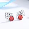 Novos brincos de rato da moda estilo coreano para mulheres, com diamantes completos, animal fofo, incrustados com pedras brancas, brincos de rato fashion