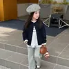 Cárdigan de Punto Básico Aimo Beibei para Niñas Color Sólido Holgado Estilo Coreano Versátil para Superponer Suéter Abrigo