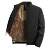 Chaqueta de algodón con forro polar para hombre, engrosada y cálida para invierno, infundida con grafeno, estilo casual y formal, adecuada para hombres de mediana edad y mayores, cuello alto, estilo papá