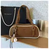 Bolsa de Ombro Simples e Fashion Transfronteiriça para Mulheres, Bolsa de Braço Retro com Cor Contrastante para Outono e Inverno, Bolsa de Ombro para o Dia a Dia, Bolsa de Alta Qualidade