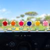 Enfeites de mola para console central do carro, decorações de carro de trevo de quatro folhas e rosa, pequenos enfeites curativos de cabeça balançante para carro