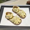 Sandalias para Niñas 2025 Verano Nuevo Bebé Niña Lindo Lazo Zapatos de Princesa Zapatos de Playa Huecos Anti-Patadas para Niños