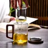 Taza de té resistente a altas temperaturas Taza de separación de agua y té Resistente al calor Gran capacidad Juego con tapa Portátil Para hacer té Taza de agua de oficina Ceremonia del té