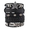 Estilo Punk Caliente Vintage Tejido a Mano Moda Apilado Viento Remache Calavera Aleación Traje de 5 Piezas Set