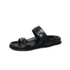 Zapatillas de Marca Talla Grande con Tira Única y Hebilla, Estilo Nuevo de Verano para Mujer, Calzado para Exteriores, Moda Europea y Americana, Zapatos para Mujer