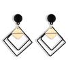 Pendientes de diamantes retro transfronterizos de Europa y Estados Unidos, pendientes geométricos de moda, pendientes de ambiente femenino, pendientes de moda sencillos de alto sentido, venta al por mayor