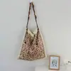 Bufanda de Seda Francesa Estampado de Arte Doble Cara Bolso Tote Gran Capacidad Bolso de Viaje Bolso de Hombro con Cuentas para Axila Bolso de Mano para Mujeres