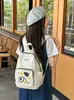 Mochila de Moda de Nuevo Color Combinado Linda Estampado de Dibujos Animados Bolso Escolar para Estudiante Mochila Casual Ligera de Nailon