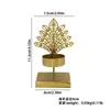 Portavelas Minimalista de Metal Estilo Nórdico con Base Cuadrada y Diseño en Forma de Hoja, Portavelas de Hierro Forjado para Crear Ambiente en Sala de Estar y Dormitorio