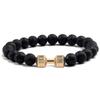 Nuevo pulsera de cuentas piedra volcánica pesa joyería europea y americana hombres y mujeres piedra natural accesorios populares transfronterizos