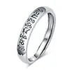 Anillo de los seis caracteres del mantra tibetano Retro para amantes un par de anillos de personalidad literaria para hombres y mujeres anillo de viento frío todo-partido