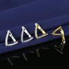 Pendientes sencillos con personalidad de moda europea y americana, con forma de triángulo y diamantes, para mujer, fabricantes transfronterizos, venta al por mayor de joyas para las orejas.
