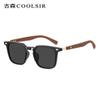 Novos Óculos de Sol Fashion em Tr90 com Toque de Luxo, Design Moderno Bicolor com Textura de Madeira Masculino, Óculos de Sol Polarizados com Proteção Metalizada de Alta Definição para Mulheres