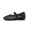 Zapatos Mary Jane de Verano para Mujer 2026 Modelo Nuevo Malla Transpirable Tejida Slip-On Versátiles de Punta Cerrada Zapatos Planos Half-Slip