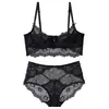 Conjunto de Lencería Sexy de Encaje con Sujetador Push-Up para Mujer, Sujetador Delgado de Verano que Hace que los Senos Grandes Parezcan Más Pequeños, Conjunto de Sujetador Cómodo y Transpirable