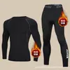 Traje de fitness ajustado para hombre con manga larga y forro polar, top de alta elasticidad de secado rápido para deportes de baloncesto, ropa interior térmica de invierno