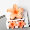 Pinza de Tiburón para el Cabello con Flor de Plumeria y Flor de Bauhinia, Estilo Vacacional para la Parte Trasera de la Cabeza de Mujer, Accesorio para el Cabello