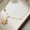 Xinyixinxin Novo Pingente de Estrela-do-Mar em Aço Inoxidável Transfronteiriço Colar de Contas de Cola Artesanal Joias Banhadas a Ouro 18K Joias Femininas