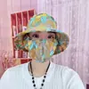 Chapéu de Sol Máscara Máscara Máscara Integrada Protetor Solar Respirável Chapéu de Pescador Proteção UV Primavera e Verão Chapéu Balde Cor