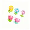 Girassol Brilhante Tulipa Folha Verde Flor Acessórios DIY Cola Creme Ímãs de Geladeira Feitos à Mão Fivelas de Sapato Acessórios de Resina Materiais