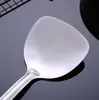 Utensilios de cocina: espátula de acero inoxidable, espátula para cocinar con mango de madera extendido, espátula pequeña y curva, cucharón para sopa y otras herramientas de cocina para uso doméstico