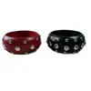 Pulseira de madeira com rebites Yongge Jewelry estilo retrô europeu e americano misto, pulseira de metal punk estilo nicho com pontas e bolinhas