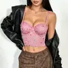 Amazon Aliexpress Encaje Bordado Lentejuelas Espalda Descubierta Sujetador Corsé Integrado Varillas Moldeador Ropa de Abrigo Camisola