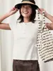 Eficiente y Elegante: Camisa Clásica de Cuello Henry Ajustada de Botones, Camiseta de Moda Casual de Manga Corta para Verano para Mujer