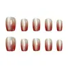 Vermelho Vinho Cor Suave Gradiente Olho de Gato Textura de Alto Padrão Estilo Elegante Feminino Estilo Irmã Real Clareamento Manicure Estilo Curto 30-t Usável